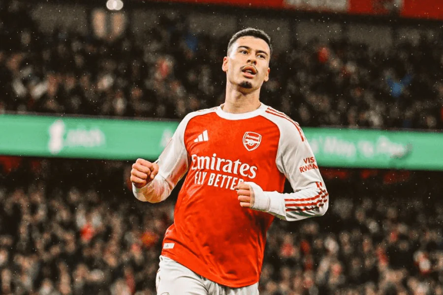 Gabriel Martinelli célèbre but Arsenal Wigan 4-0 FA Cup Emirates Stadium