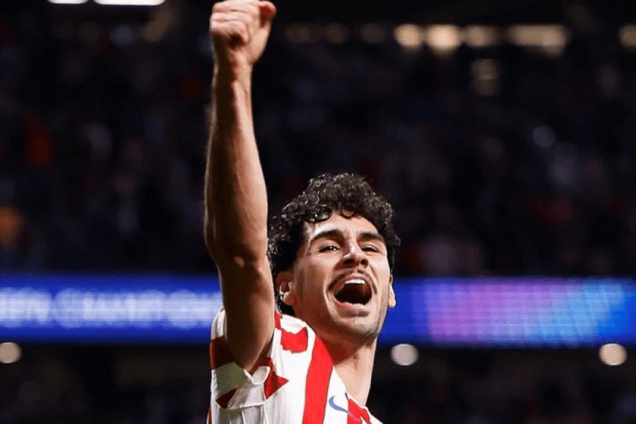 Johnny Cardoso but demi-volée Atlético Madrid Club Bruges UCL 48e minute