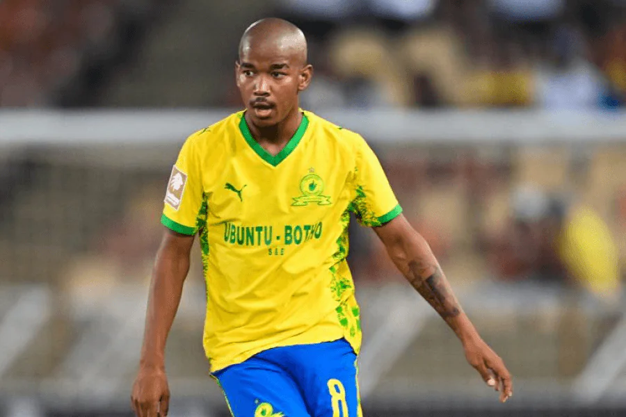 Enoch Molia célèbre son but d'ouverture contre Mamelodi Sundowns à Lubumbashi