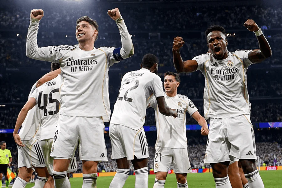Real Madrid célèbre victoire 4-1 contre Elche Liga mars 2026
