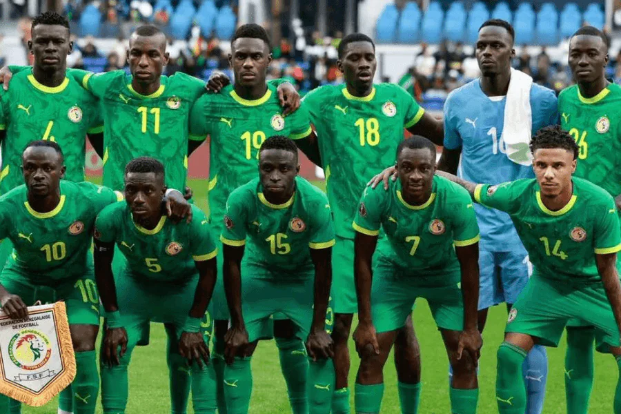 Équipe Sénégal Lions Téranga célébration titre CAN 2025 Rabat finale