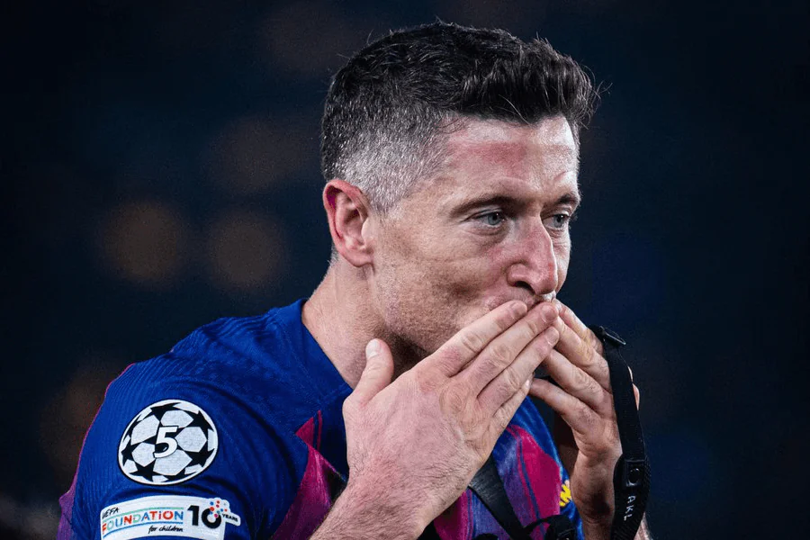 Robert Lewandowski lors de son dernier match de Liga avec le FC Barcelone