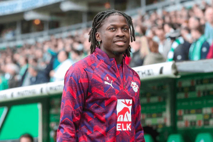 Johan Bakayoko et Conrad Harder joueurs de RB Leipzig dans le groupe pour le tour Afrique du Sud RE KAOFELA avant Cardoso Sundowns Leipzig 29 mai